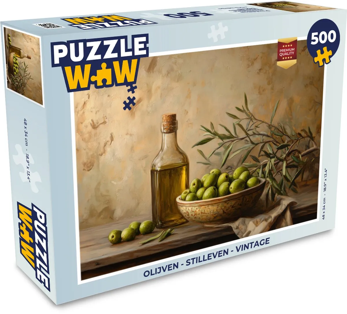 PuzzleWow Olijven Stilleven Legpuzzel 500 Stuks