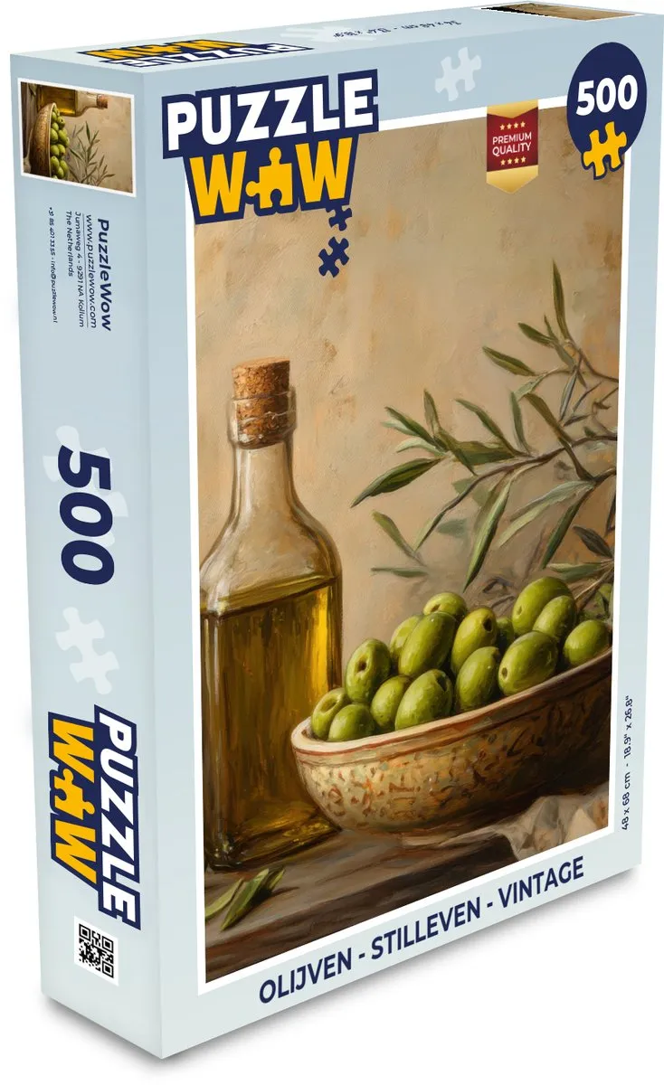 PuzzleWow Olijven Stilleven Legpuzzel 500 Stuks - 8721169393339