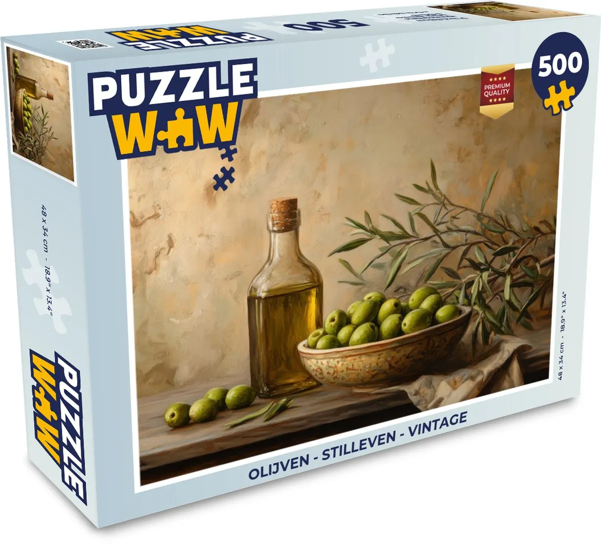 PuzzleWow Olijven Stilleven Legpuzzel 500 Stuks - 8721169393339