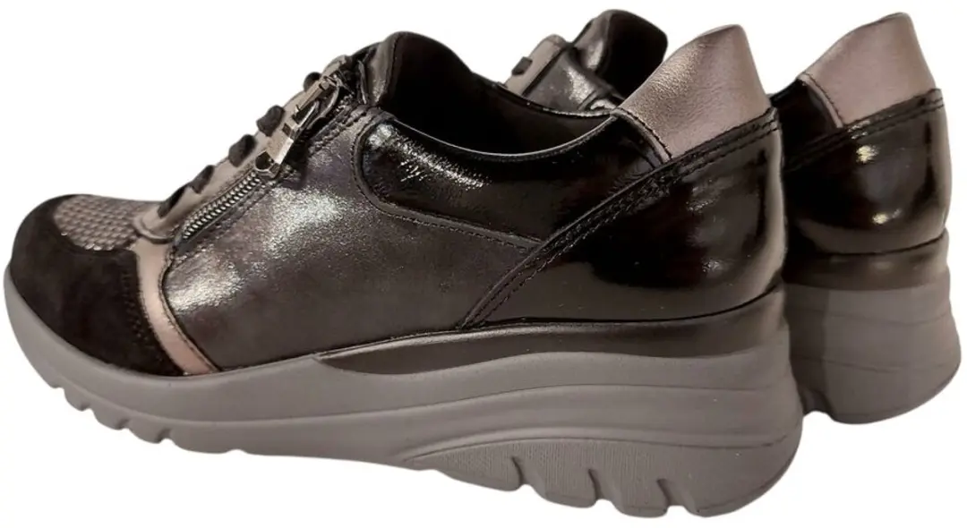 Wäldlaufer Sneaker 927H02 - Zwart Brons - Combi Wijdte H