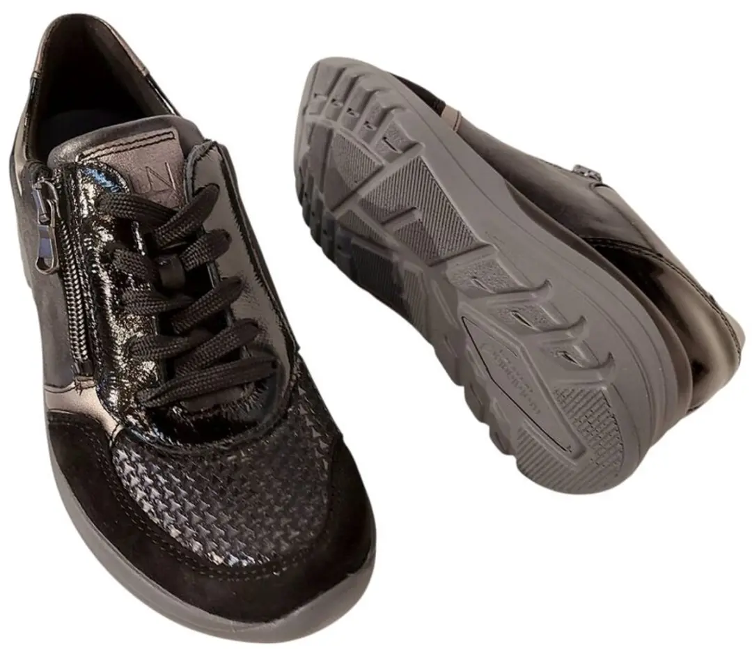 Wäldlaufer Sneaker 927H02 - Zwart Brons - Combi Wijdte H