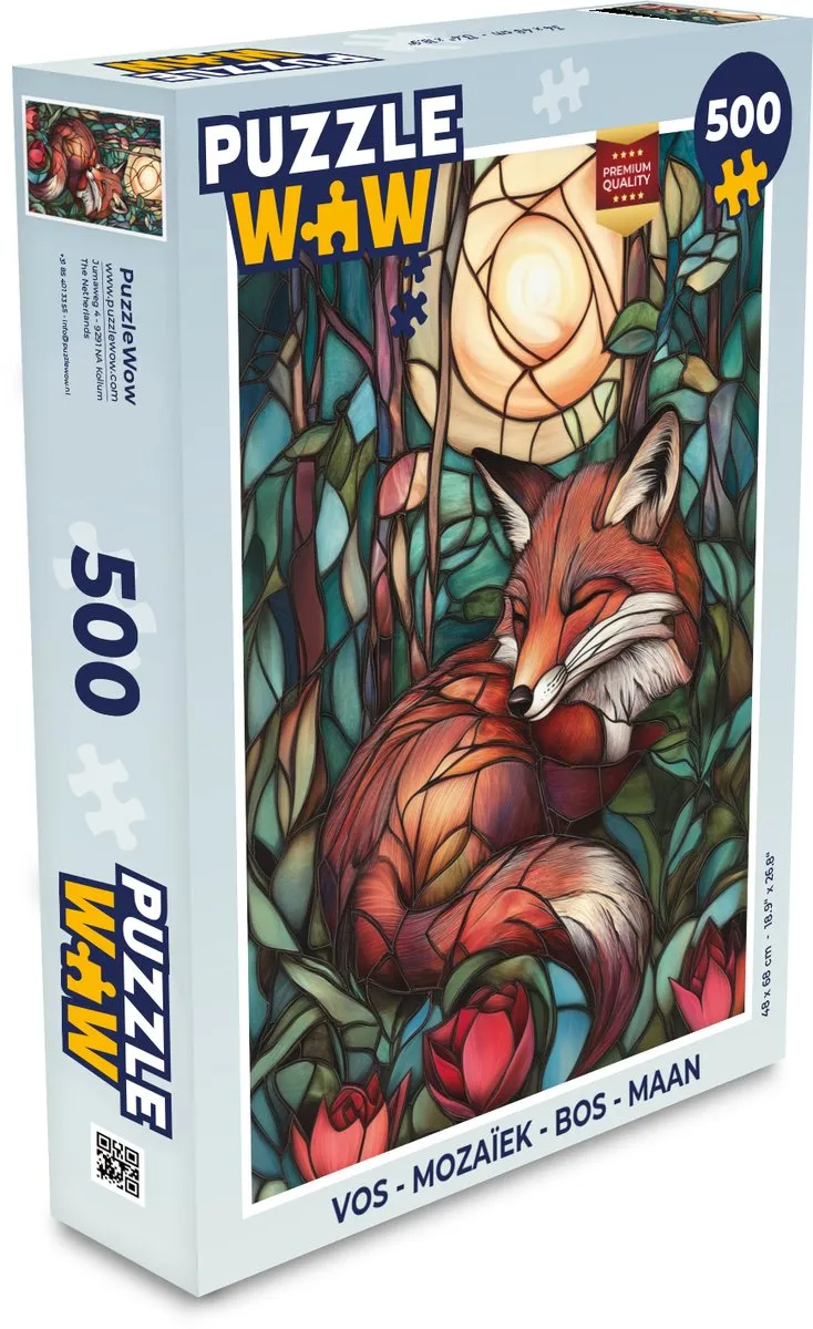 PuzzleWow Vos Mozaïek Legpuzzel 500 Stuks