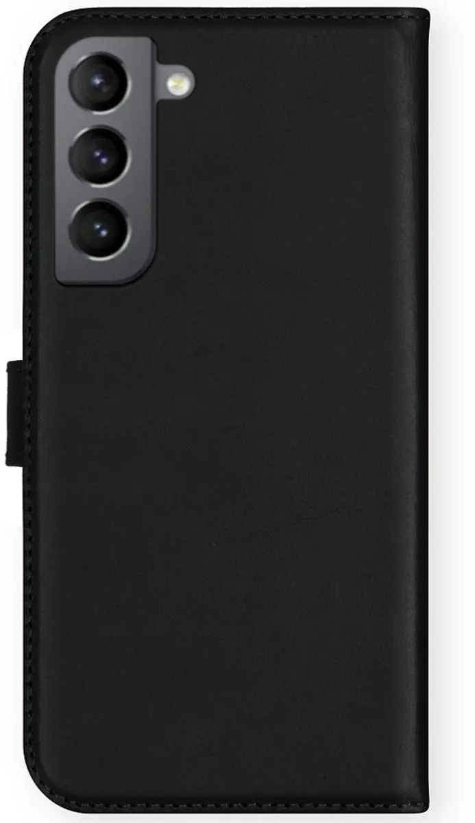 Selencia Hoesje Samsung Galaxy S21 FE - Echt Lederen Bookcase 3 Stuks - Zwart