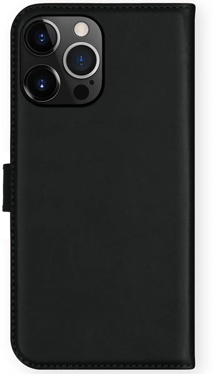 Selencia Hoesje iPhone 13 Pro Max - Echt Lederen Bookcase 3 Pasjes - Zwart