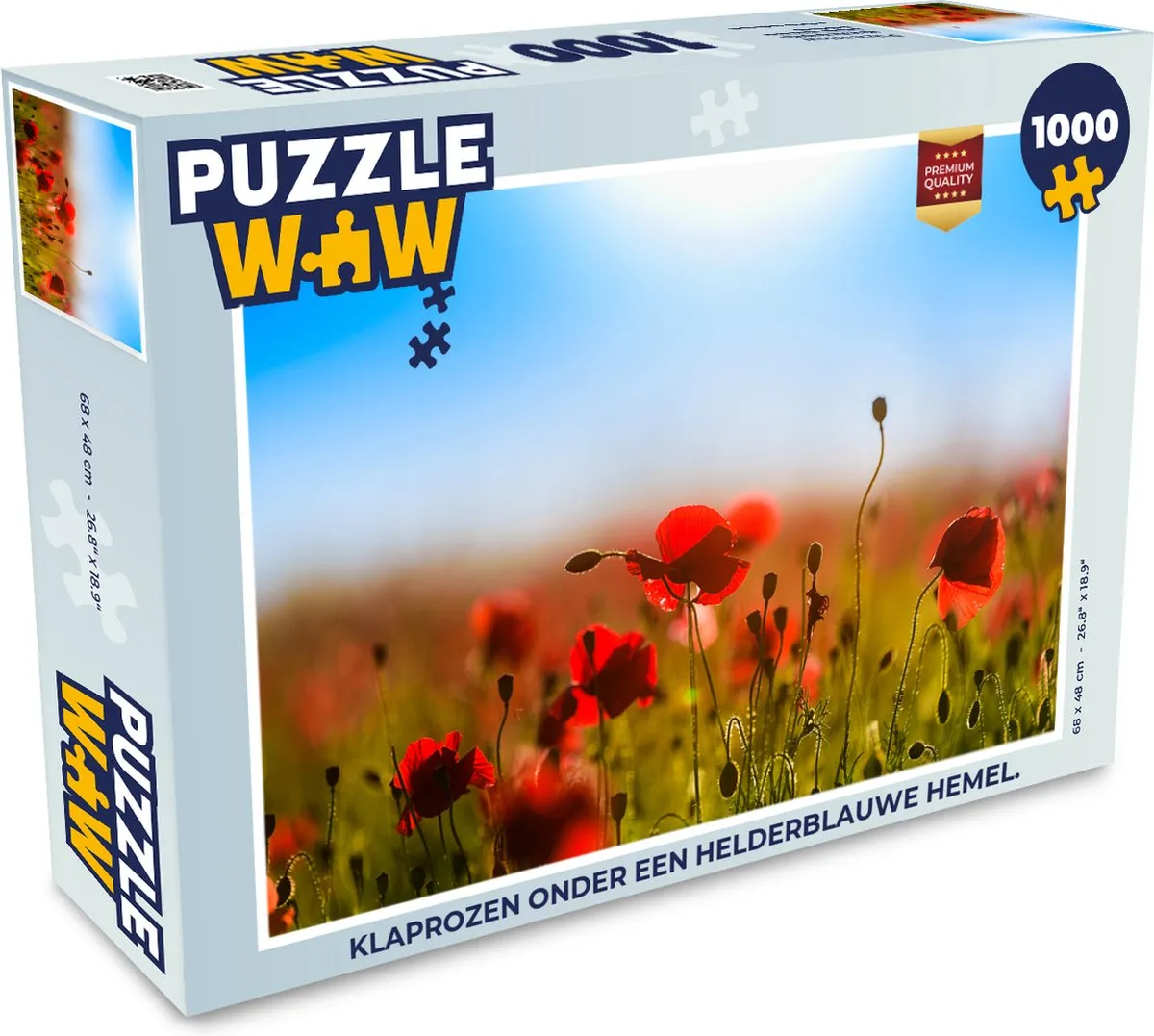 PuzzleWow Legpuzzel Klaprozen onder een heldere hemel 1000 Stuks