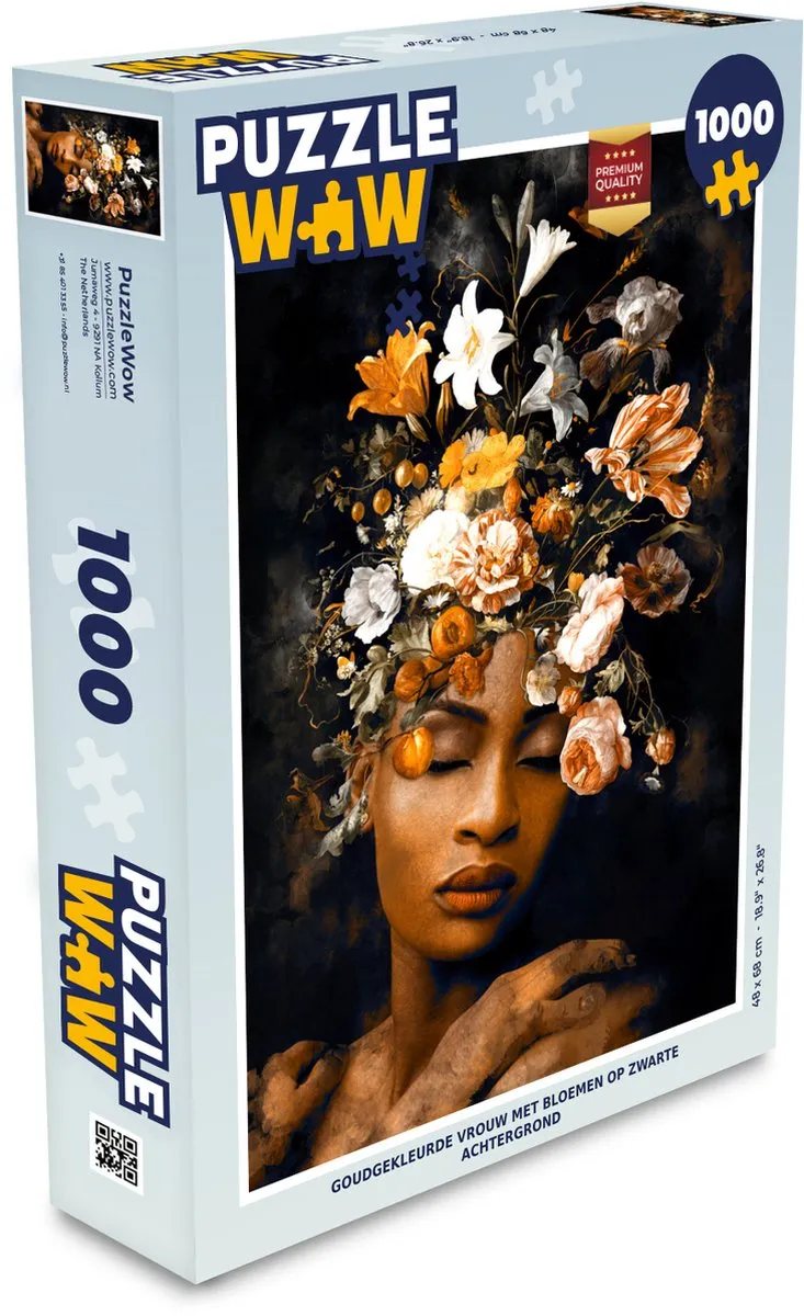 PuzzleWow Bloemen Vrouw Legpuzzel 1000 Stuks - Multicolor