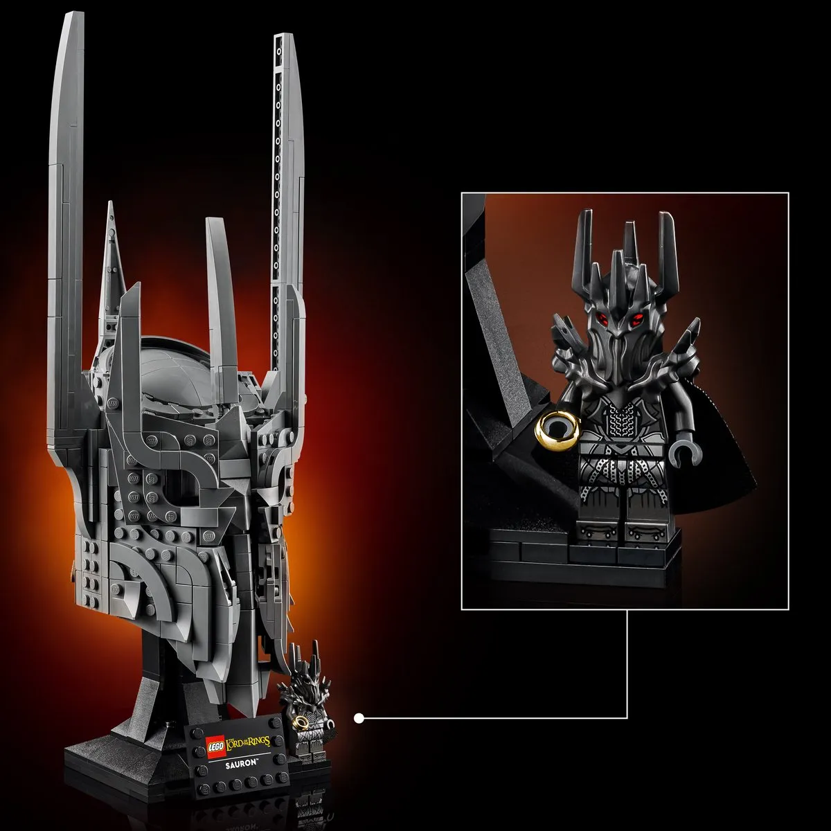 LEGO Icons The Lord of the Rings Helm van Sauron Bouwpakket 538 Stukken - Grijs