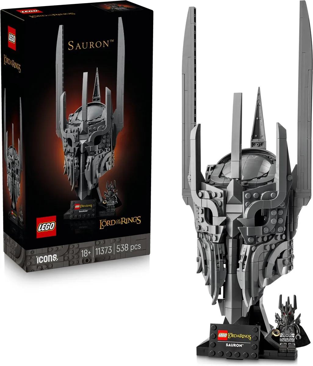 LEGO Icons The Lord of the Rings Helm van Sauron Bouwpakket 538 Stukken - Grijs