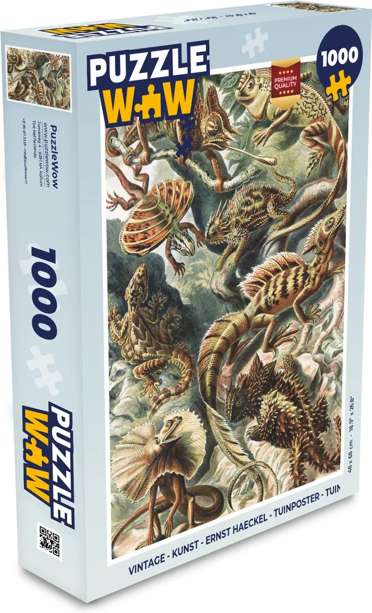 PuzzleWow Vintage Salamanders Legpuzzel 1000 Stuks - Multicolor