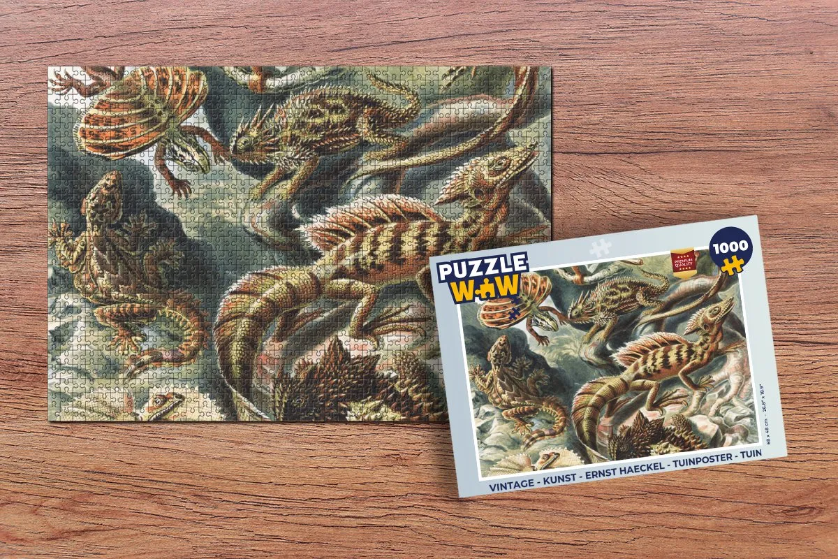 PuzzleWow Vintage Salamanders Legpuzzel 1000 Stuks - Multicolor