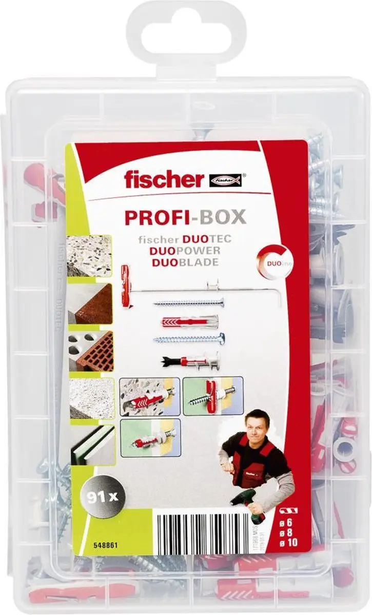 Fischer Profi-Box DuoLine pluggen met schroeven