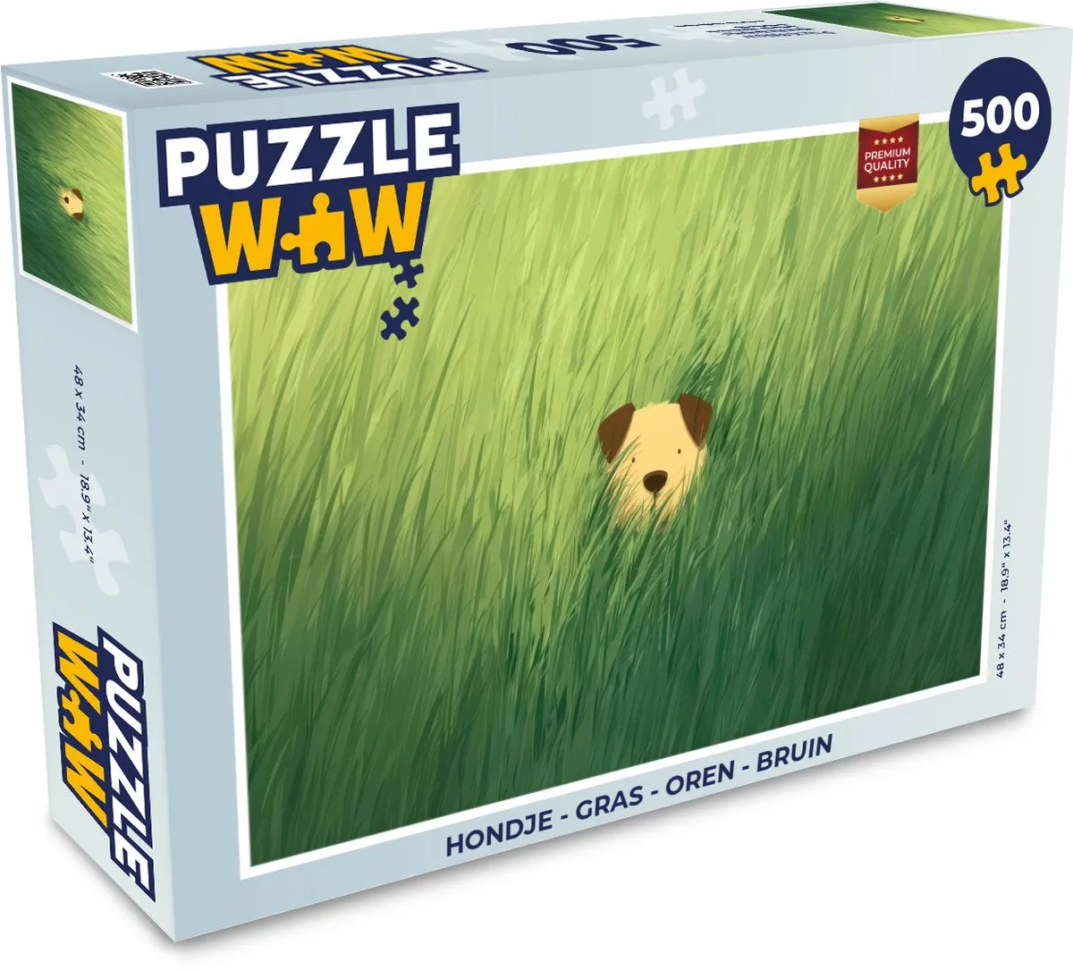 PuzzleWow Hondje Gras Legpuzzel 500 Stuks