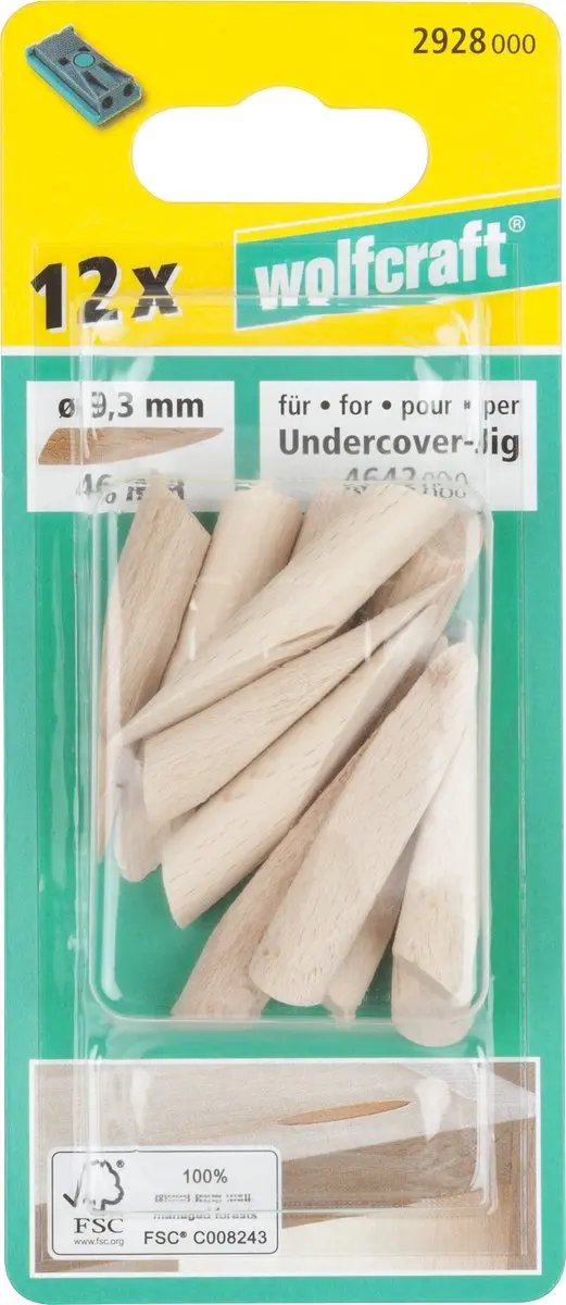Wolfcraft 12 Schroefgatafdekkingen Undercover Jig Ø9,3mm