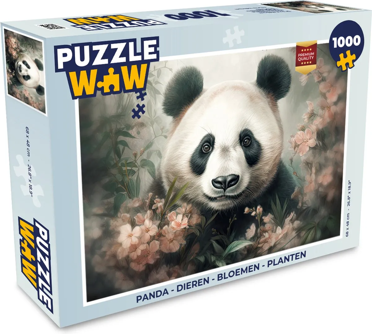 PuzzleWow Puzzel Panda Legpuzzel 1000 Stuks - Multicolor
