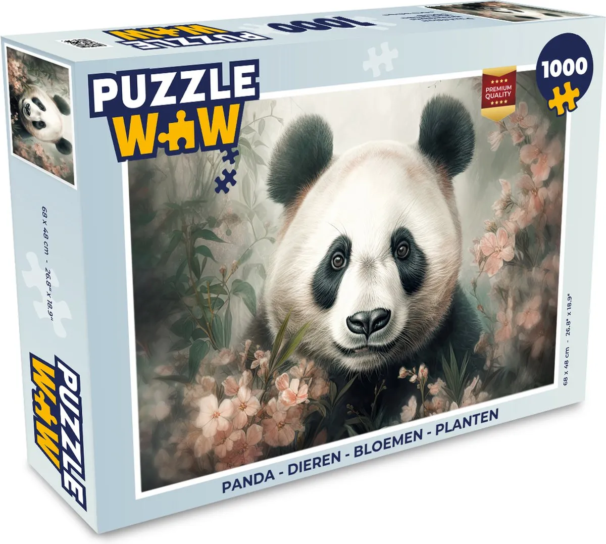 PuzzleWow Puzzel Panda Legpuzzel 1000 Stuks - Multicolor
