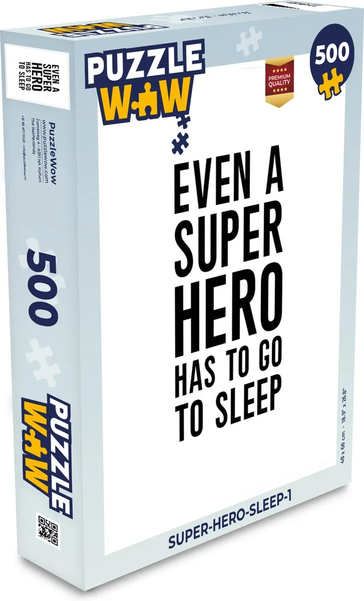 PuzzleWow Quotes Jongens Legpuzzel 500 Stuks