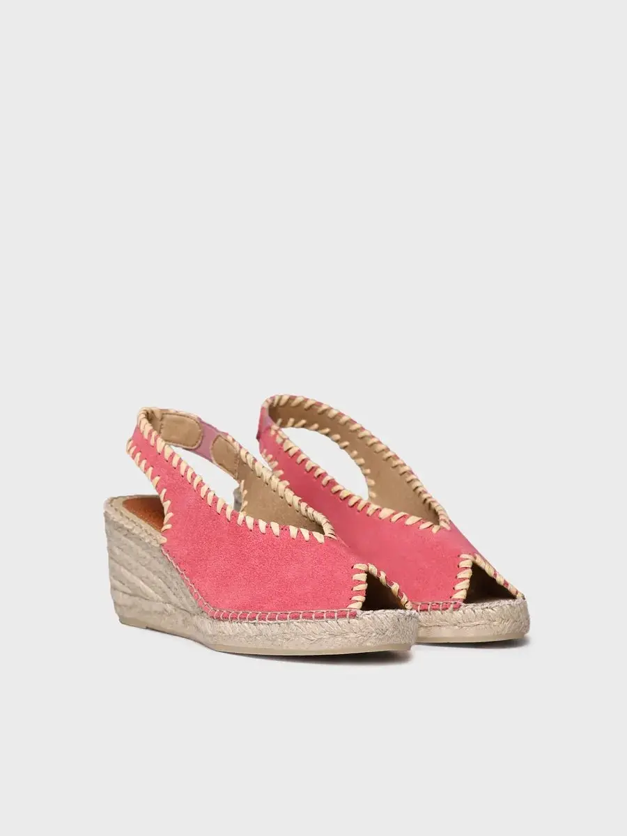 Espadrille met peeptoe-sleehak