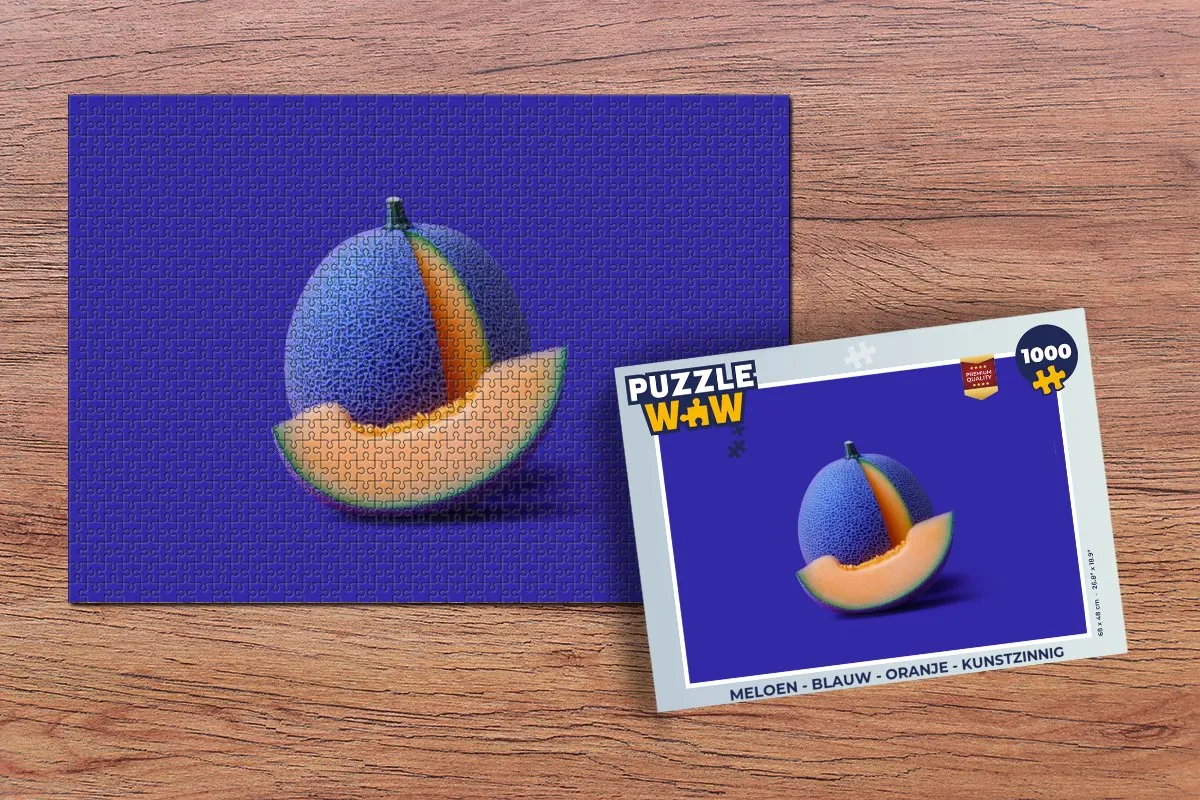 PuzzleWow Legpuzzel 1000 Stuks - Meloen/Blauw