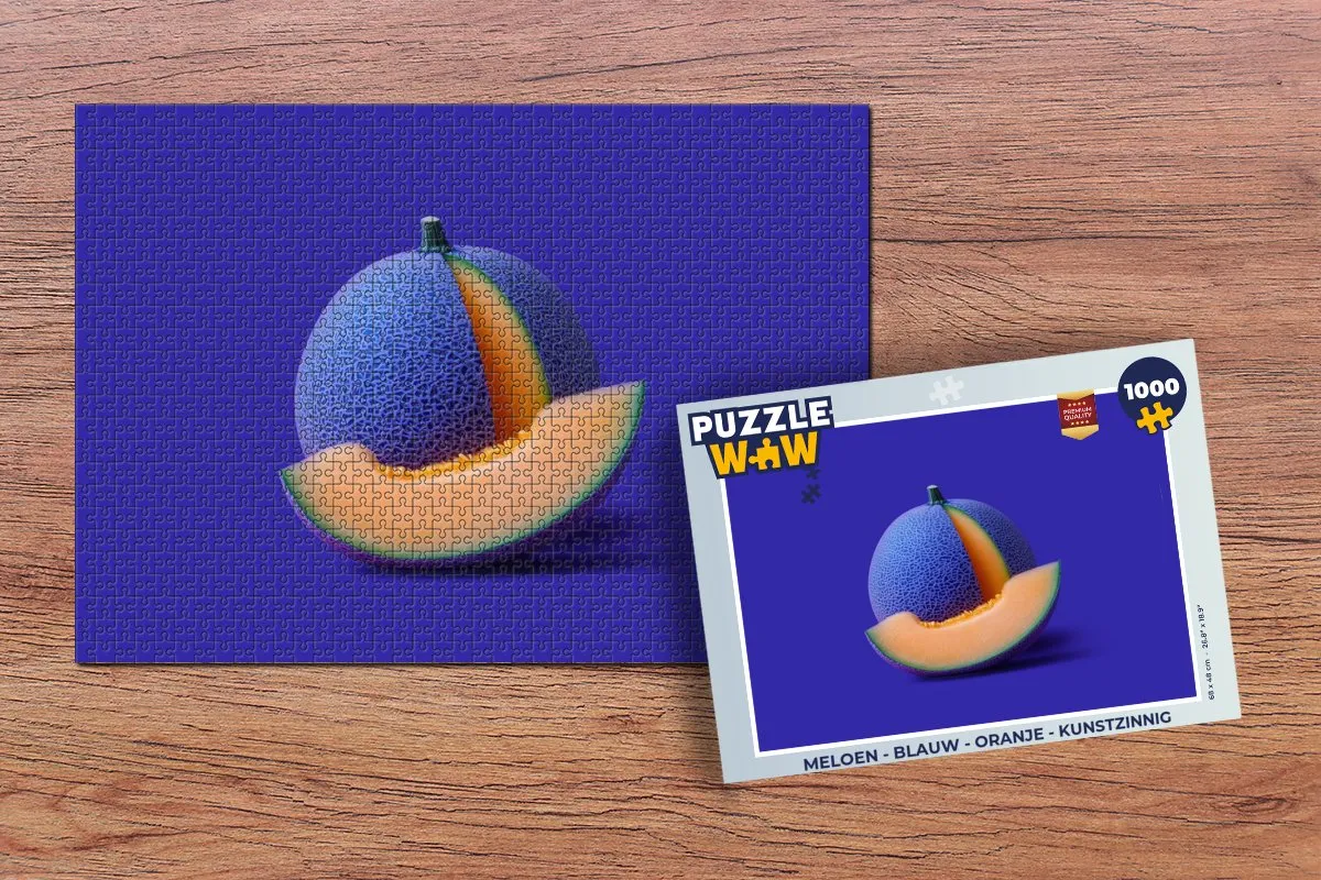 PuzzleWow Legpuzzel 1000 Stuks - Meloen/Blauw
