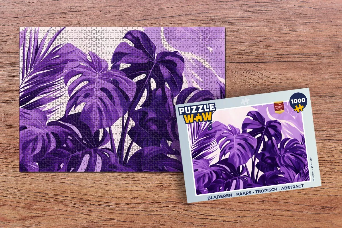 PuzzleWow Legpuzzel 1000 Stuks - Tropisch Paars