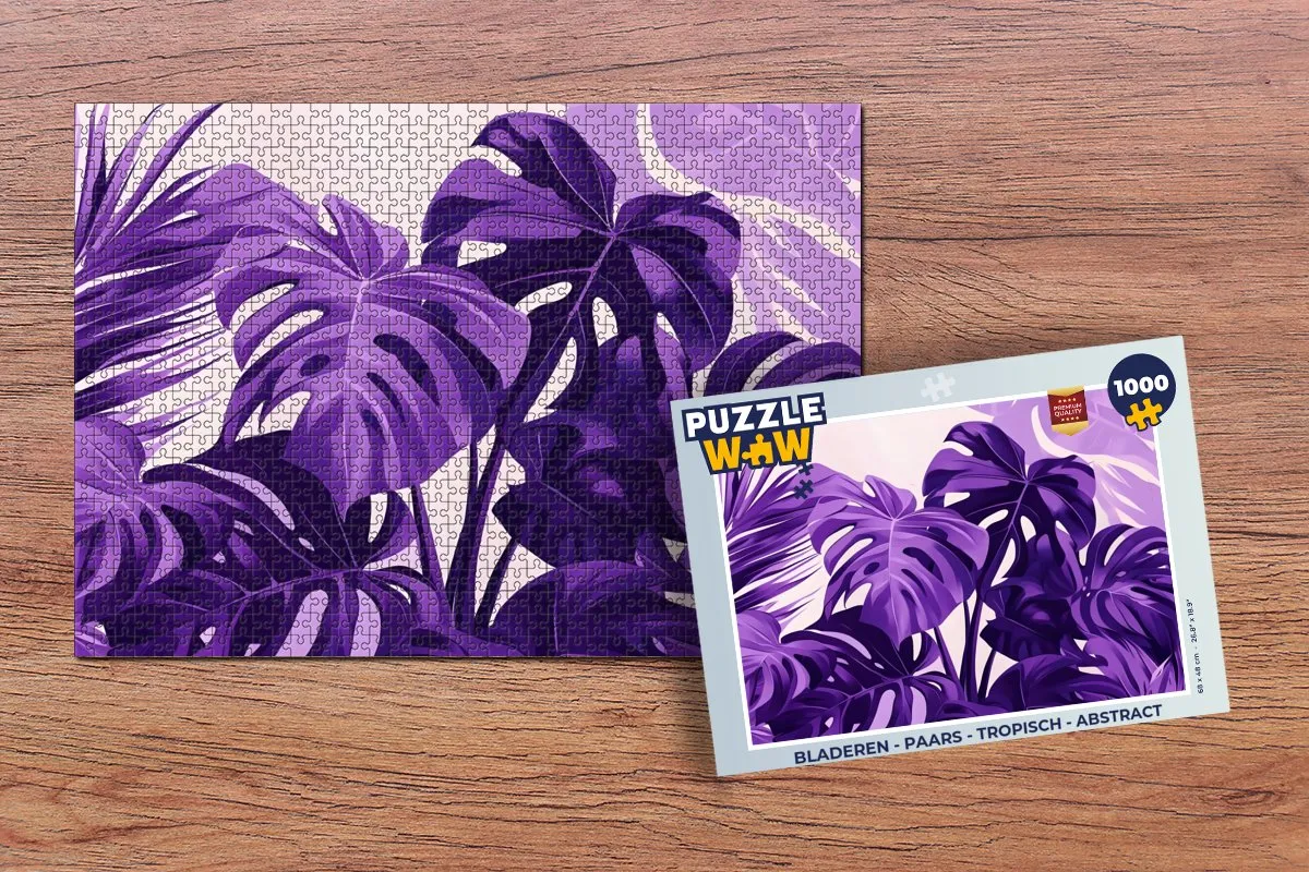PuzzleWow Legpuzzel 1000 Stuks - Tropisch Paars
