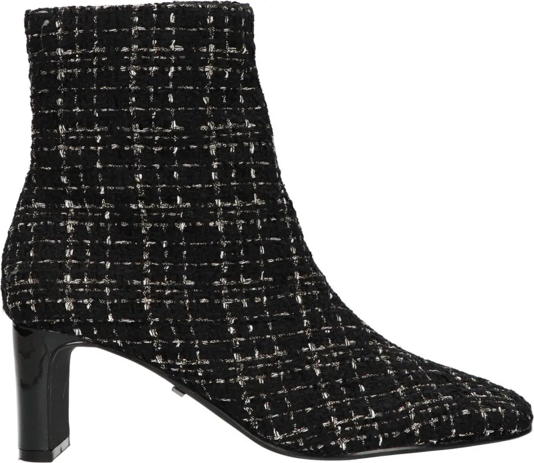 La Strada Enkellaars Zwart Wit Textiel