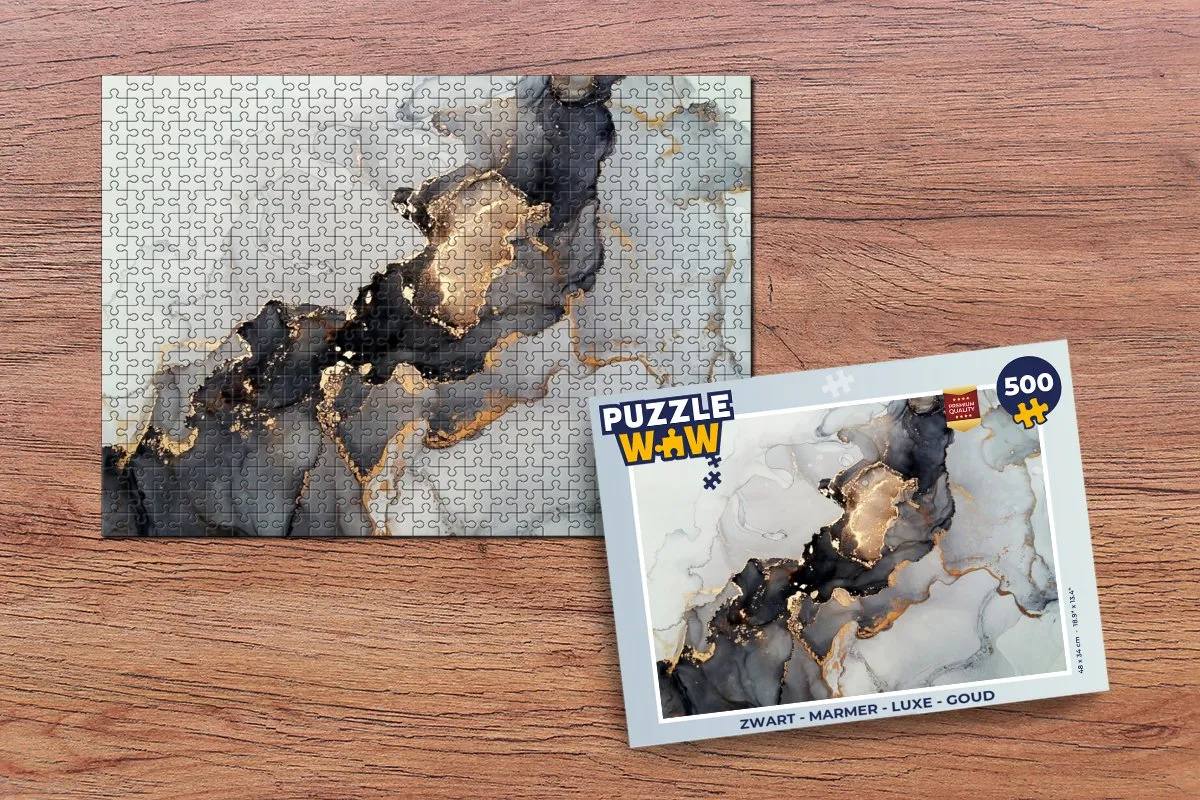 PuzzleWow Marmerprint Legpuzzel 500 Stuks - Multicolor