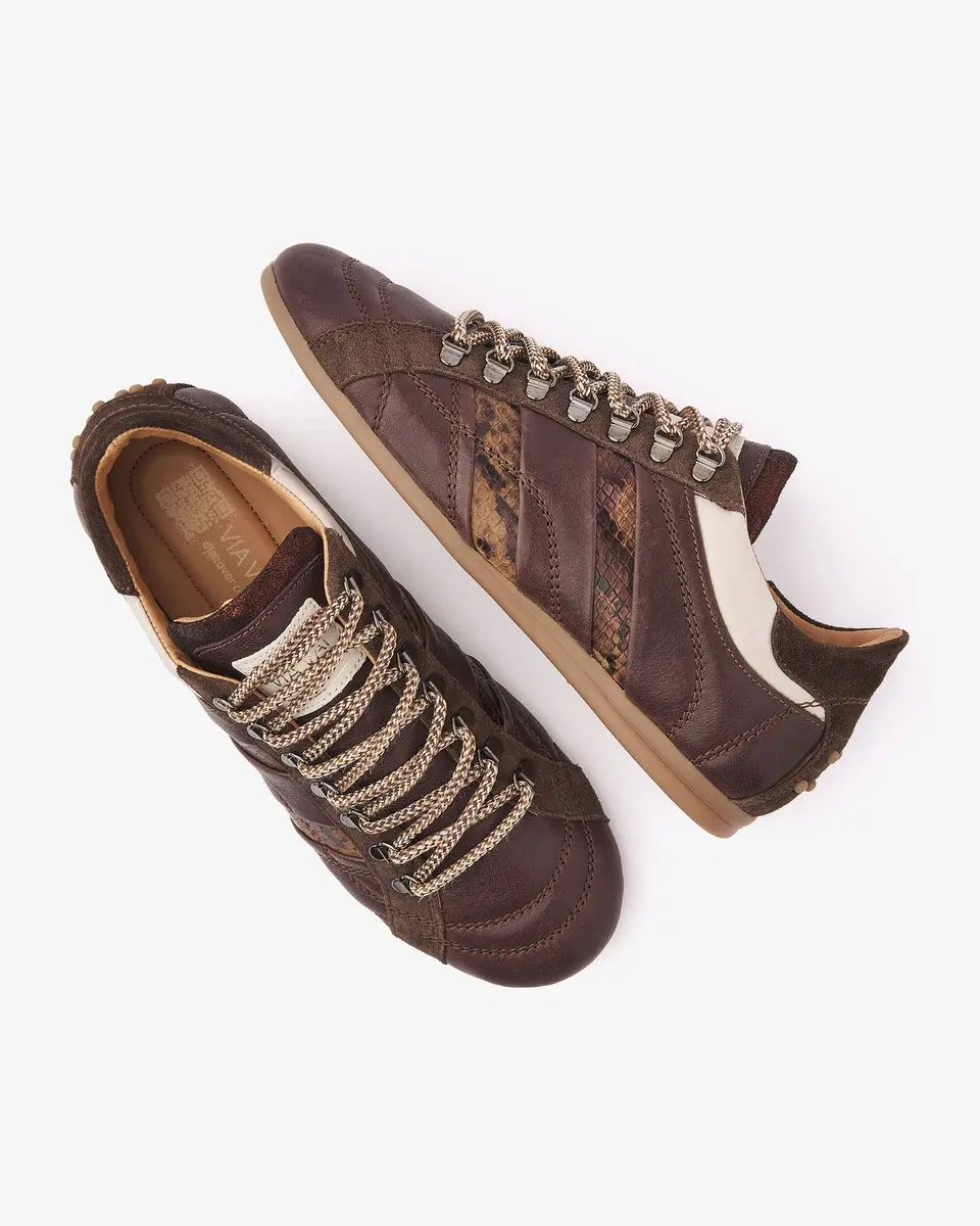 VIA VAI June Jackie Sneakers - Bruin - Slangenprint - Maat 41