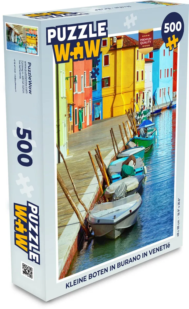 PuzzleWow Legpuzzel Kleine boten in Burano 500 Stuks