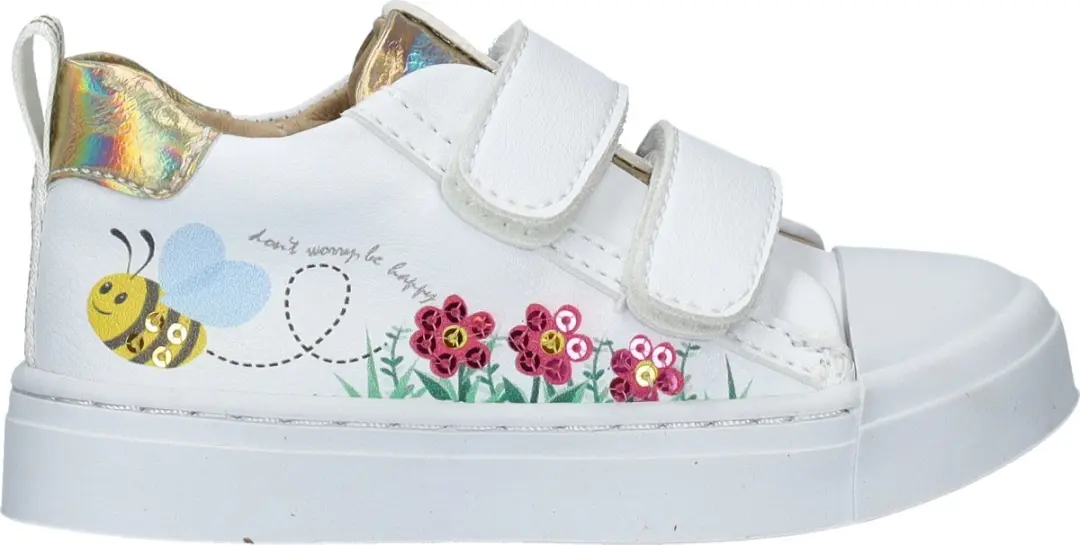 Shoesme Witte Sneaker Met Bloemen