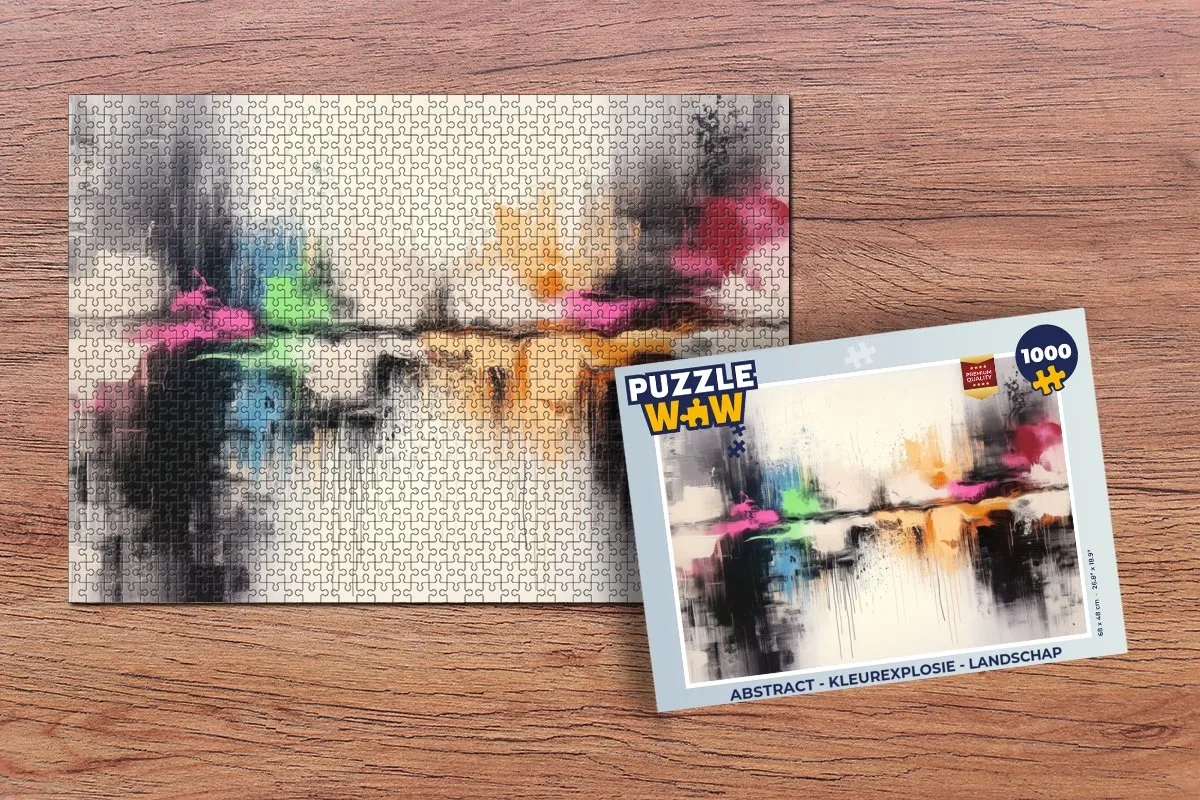 PuzzleWow Abstract Kleurexplosie Landschap Legpuzzel 1000 Stuks