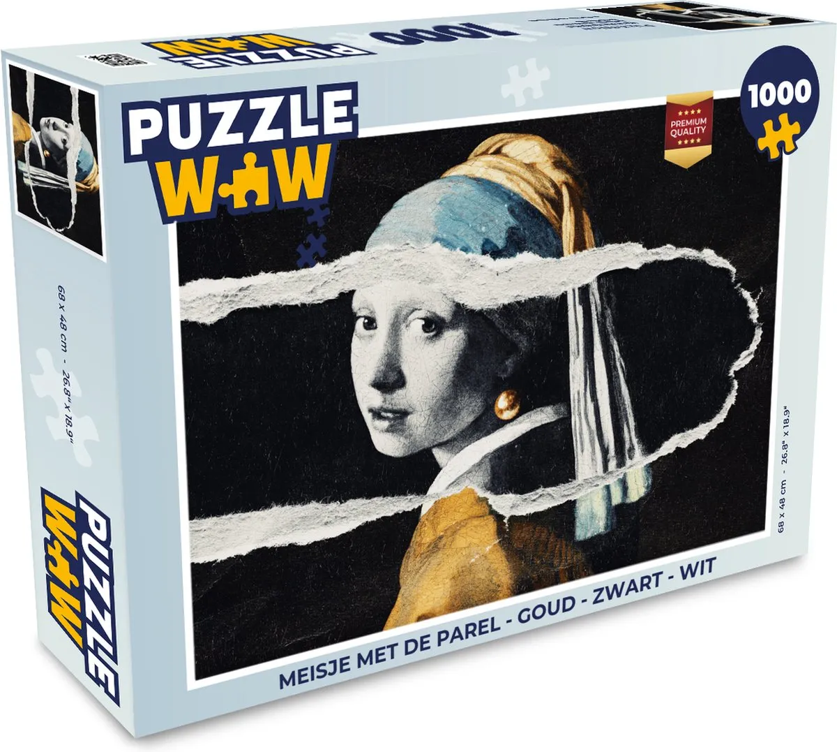 PuzzleWow Meisje met de Parel Legpuzzel 1000 Stuks - Multicolor