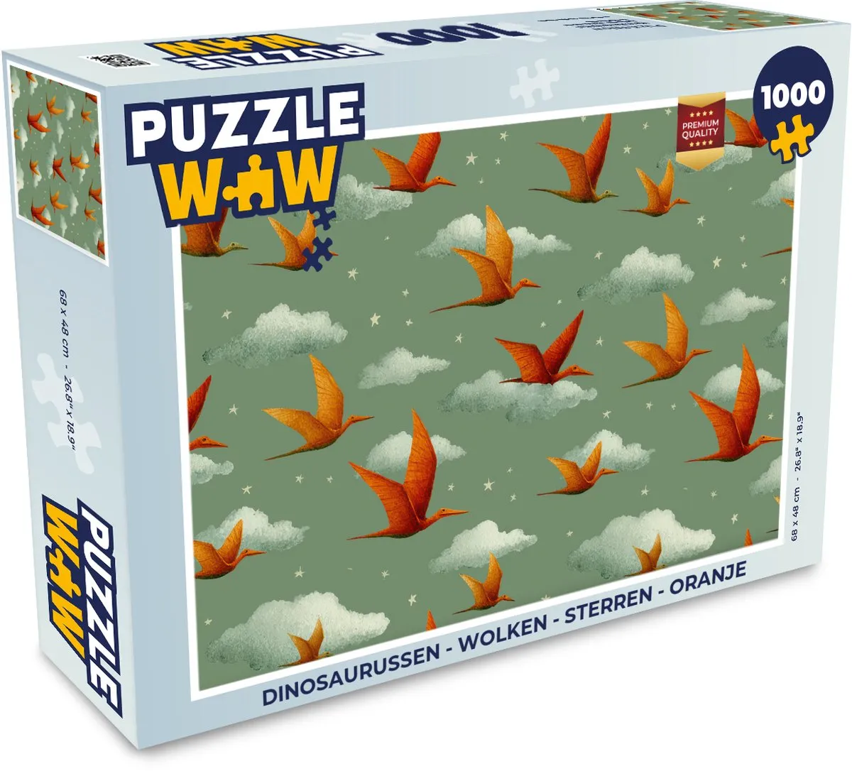 PuzzleWow Legpuzzel Dinosaurussen Wolken 1000 Stuks