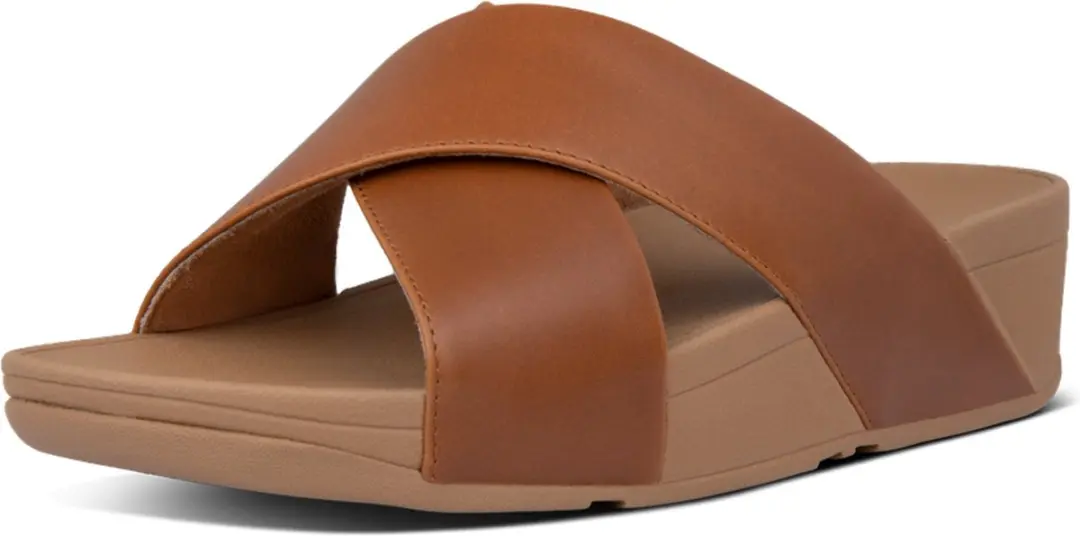 FitFlop Lulu Cross Slide Sandals Leather Dames Sandalen