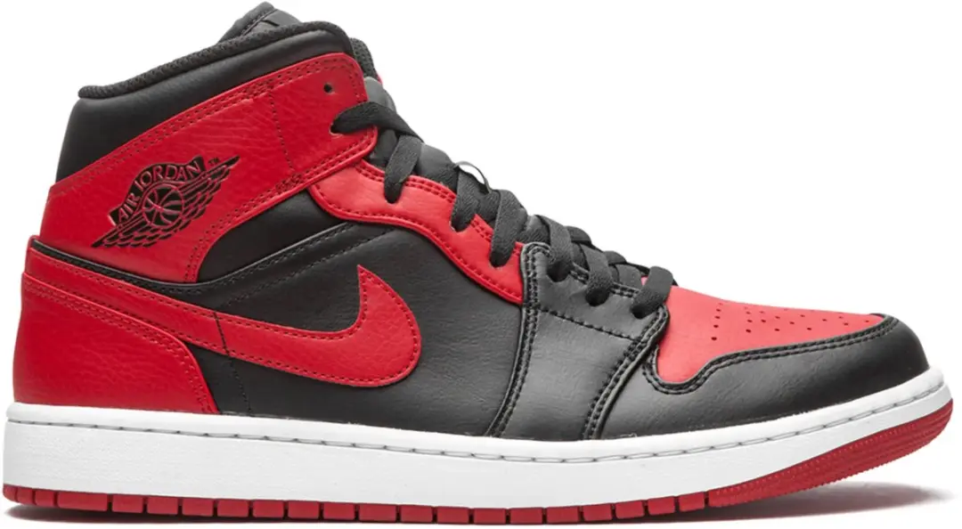 Nike Air Jordan 1 Mid, Black/Gym Red-White Banned, 554724 074, EUR 41