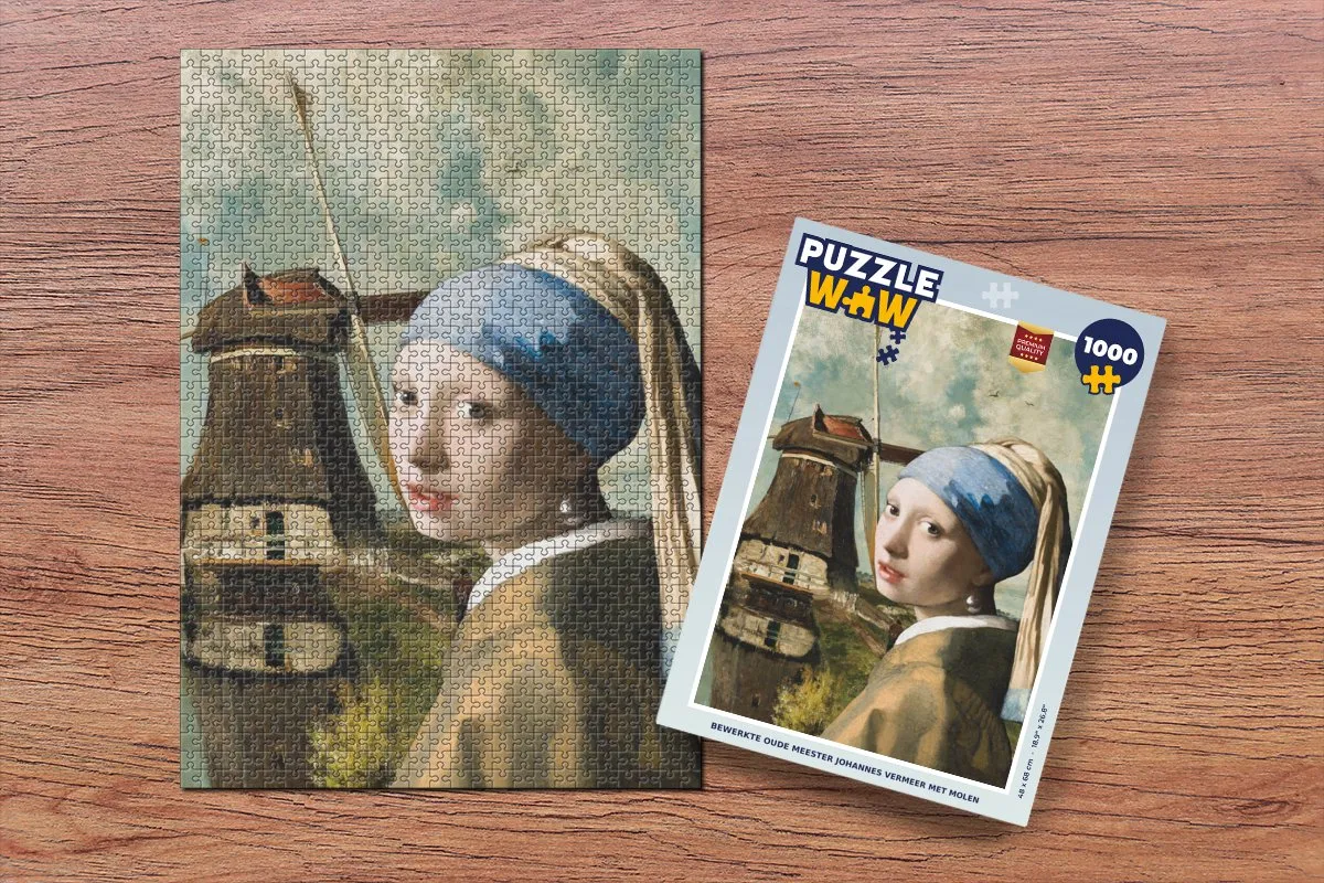PuzzleWow Meisje met de Parel Legpuzzel 1000 Stuks - Multicolor