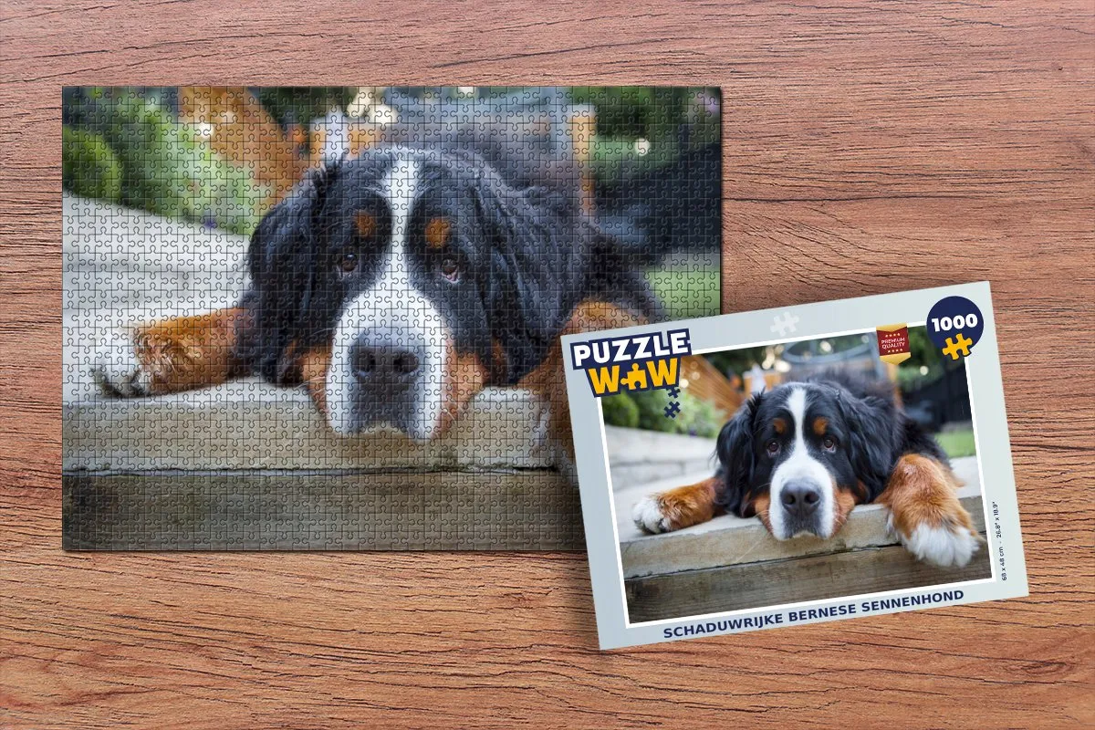 PuzzleWow Schaduwrijke Bernese Sennenhond Legpuzzel 1000 Stuks - Multicolor
