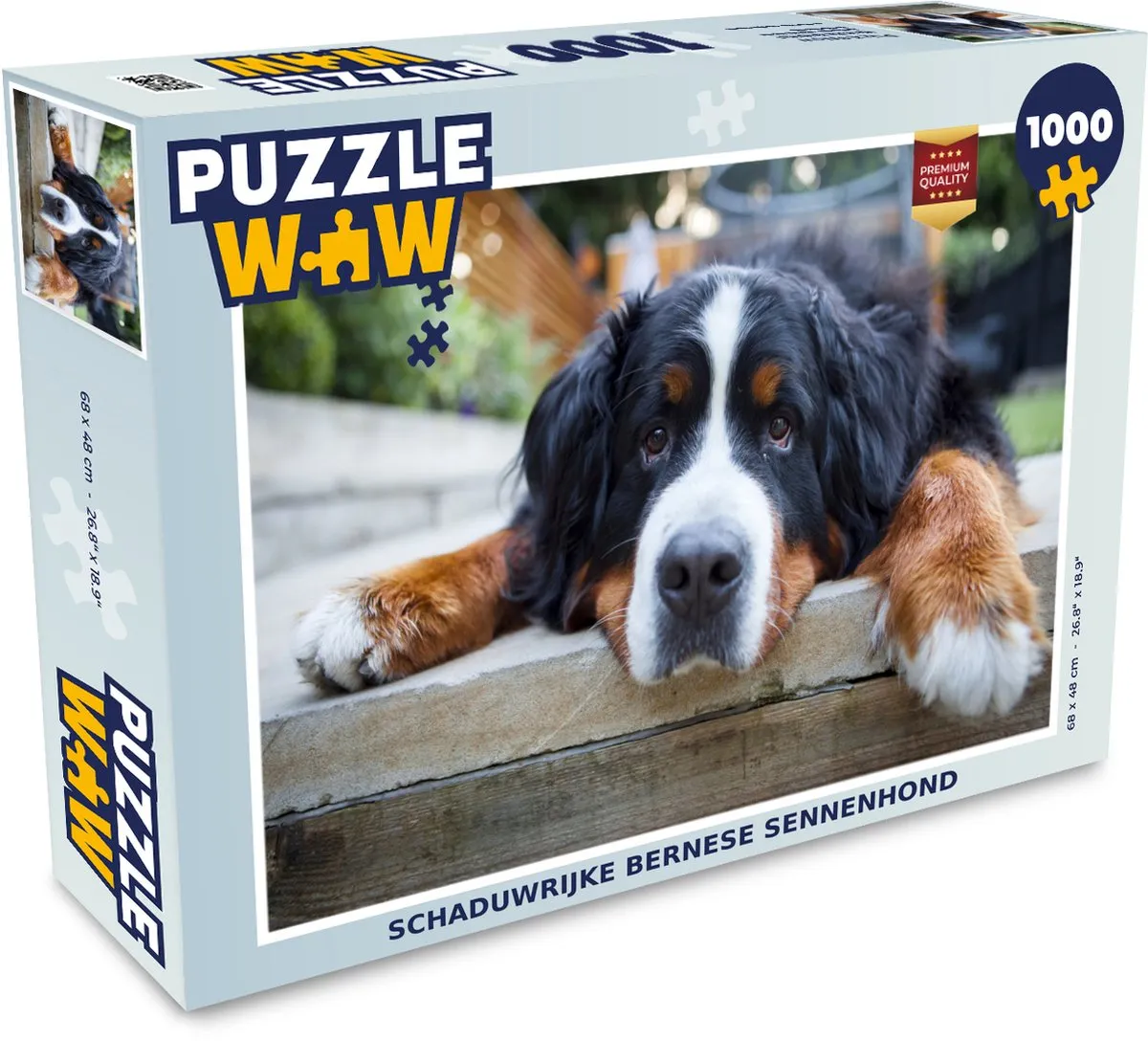 PuzzleWow Schaduwrijke Bernese Sennenhond Legpuzzel 1000 Stuks - Multicolor