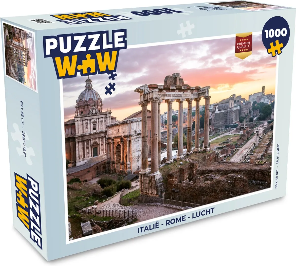 PuzzleWow Italië Rome Lucht Legpuzzel 1000 Stuks - Multicolor