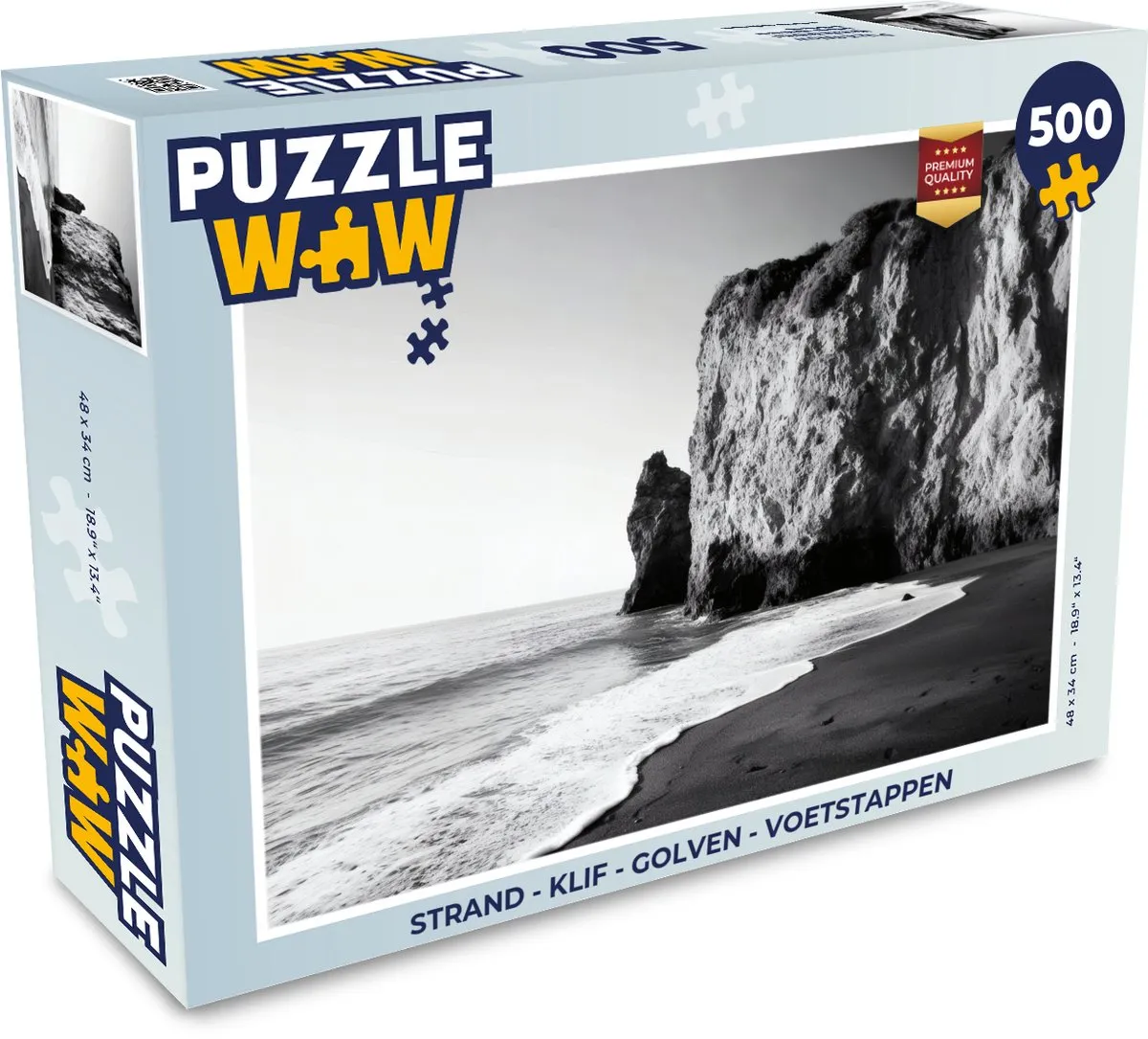 PuzzleWow Strand Puzzel 500 Stuks - Klif & Golven