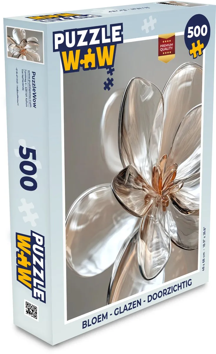PuzzleWow Bloem Glazen Legpuzzel 500 Stuks