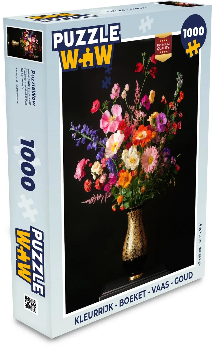 PuzzleWow Boeket Legpuzzel 1000 Stuks - Goud