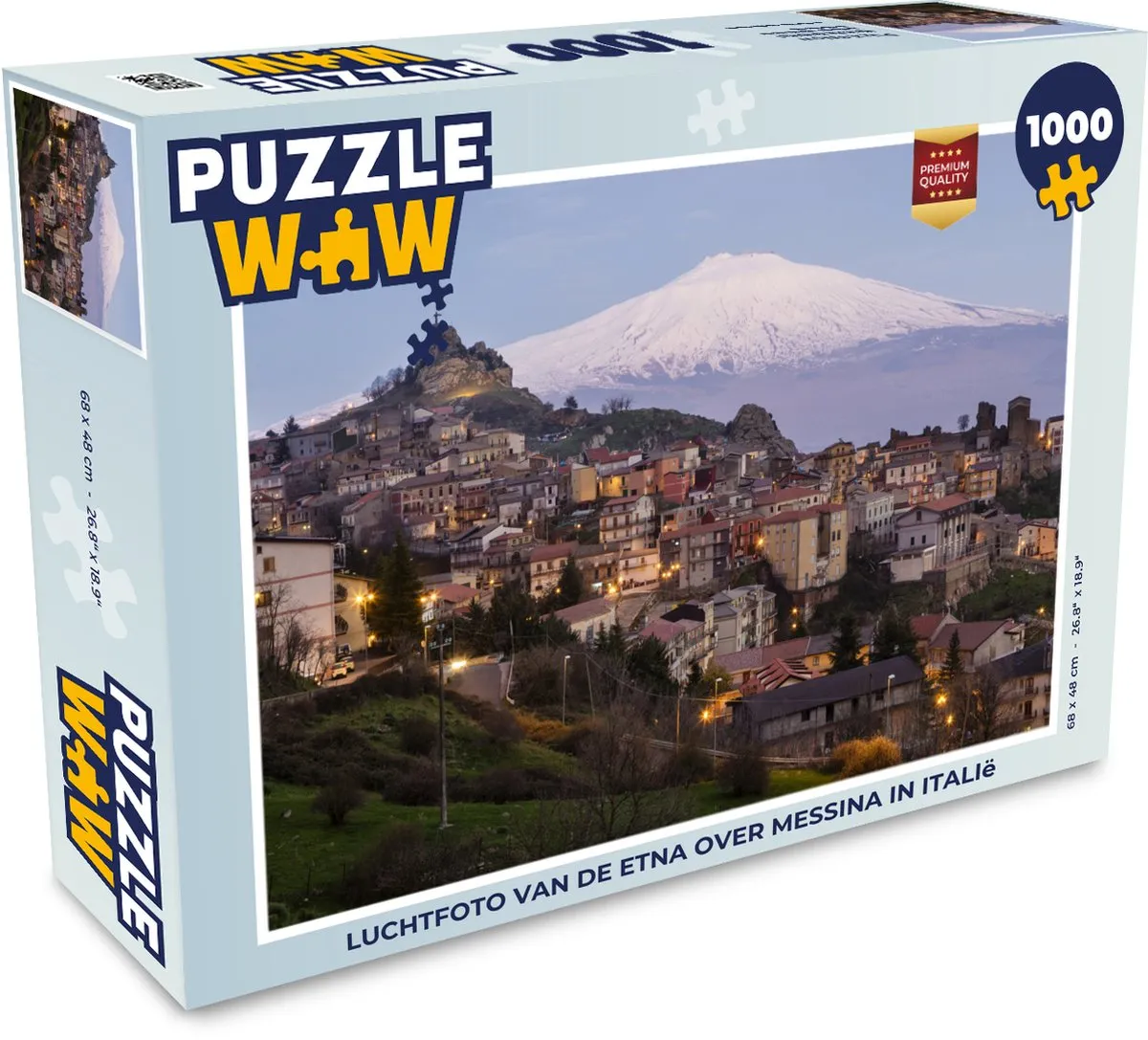 PuzzleWow Legpuzzel Etna over Messina 1000 Stuks - Multicolor