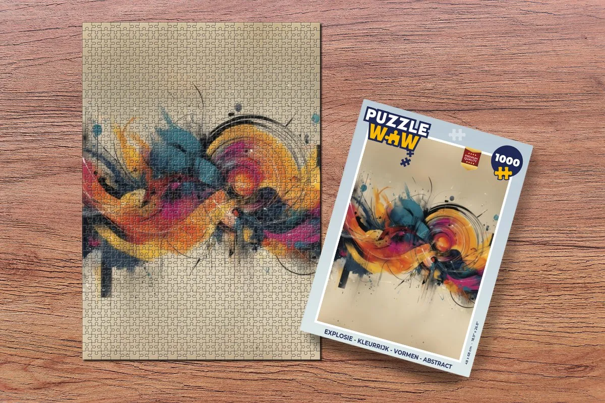 PuzzleWow Explosie Legpuzzel 1000 Stuks - Kleurrijk Abstract