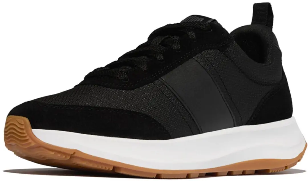 FitFlop FitFlop F-Mode Flow Mens Suede-Mix Sneakers ZWART