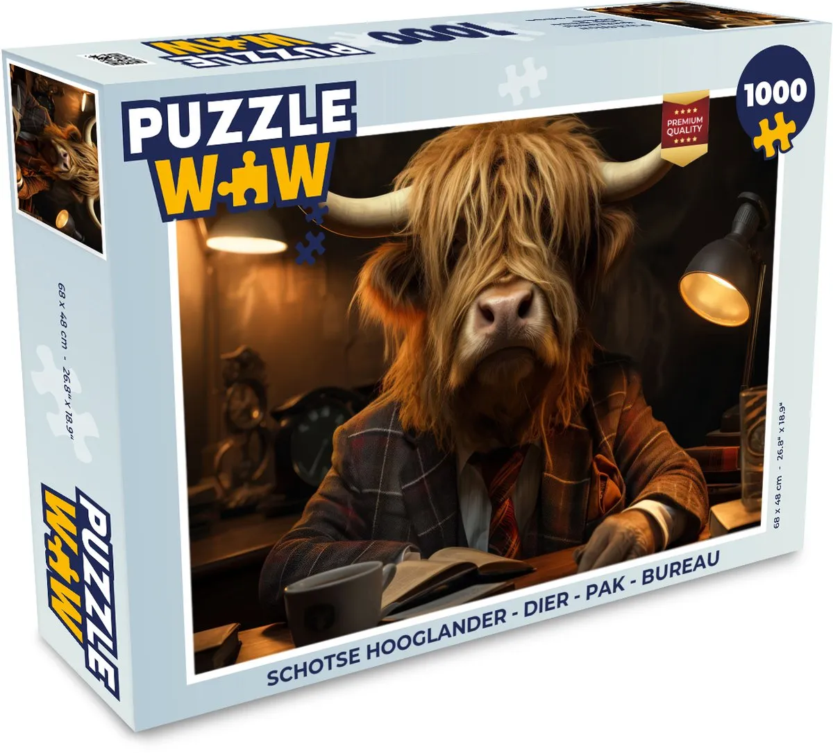 PuzzleWow Schotse Hooglander Puzzel 1000 Stuks - Bureau