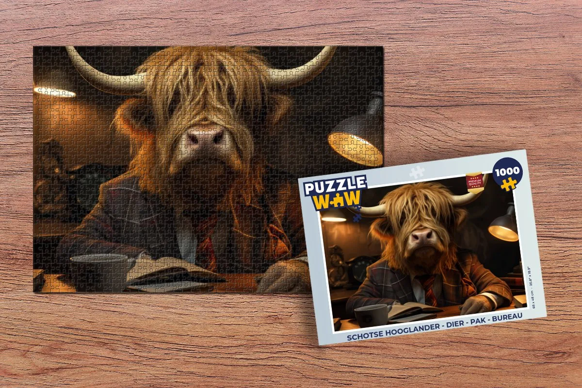 PuzzleWow Schotse Hooglander Puzzel 1000 Stuks - Bureau