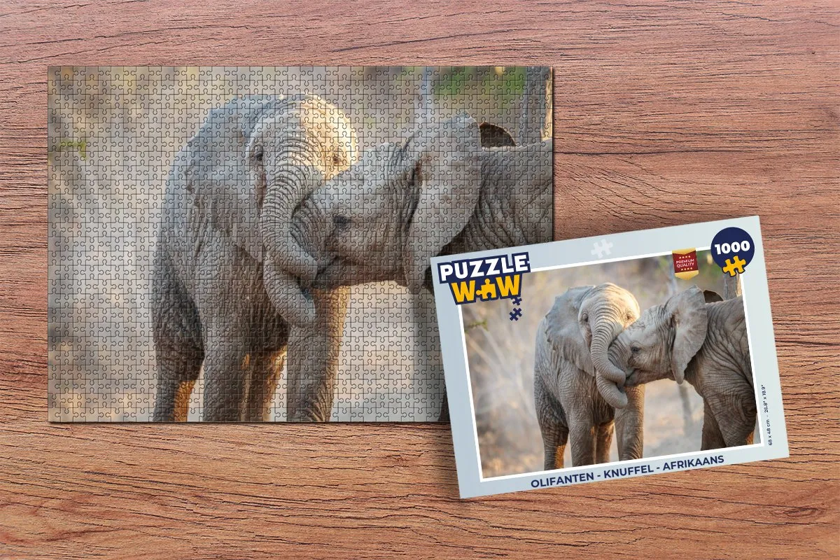 PuzzleWow Olifanten Legpuzzel 1000 Stuks - Multicolor