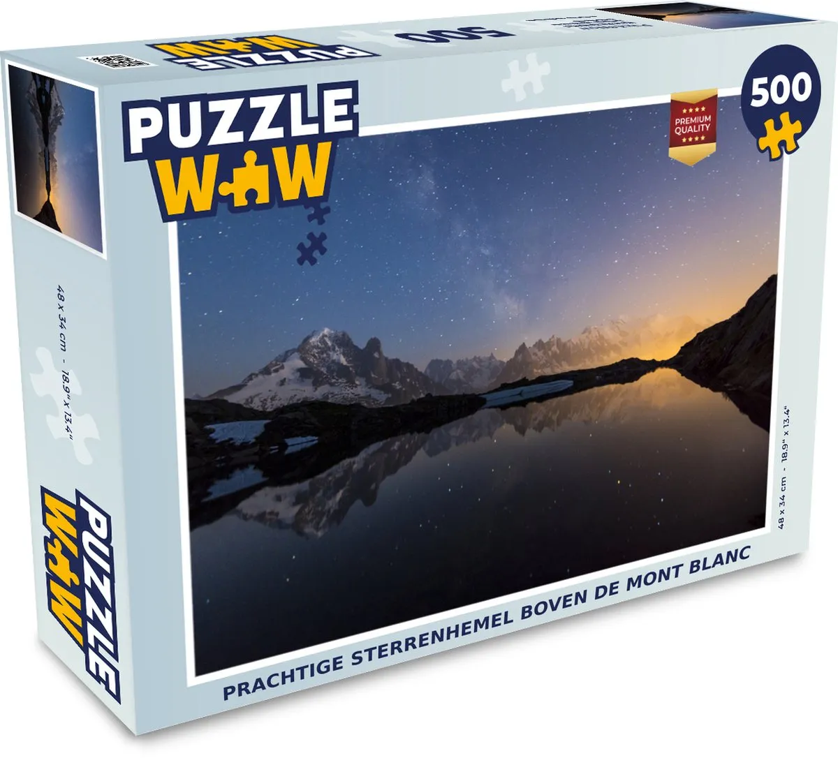 PuzzleWow Legpuzzel Sterrenhemel Mont Blanc 500 Stuks - Multicolor