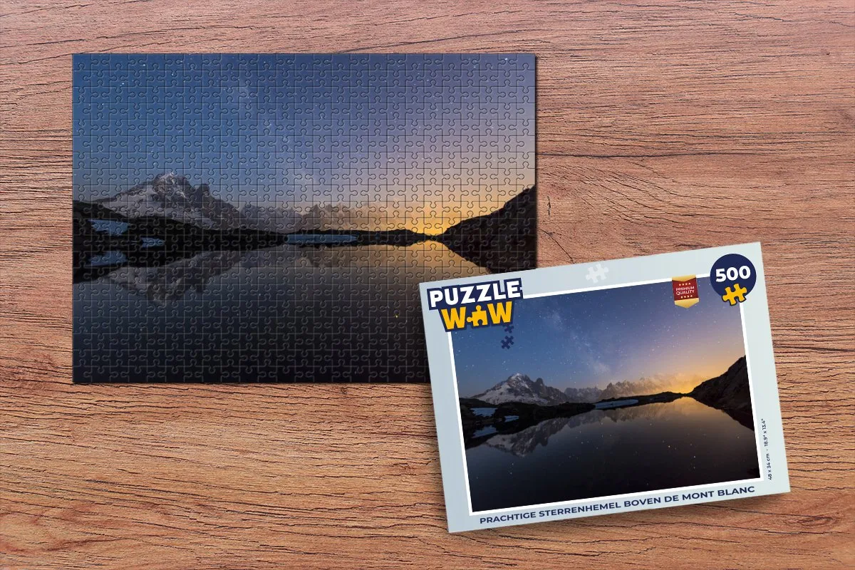 PuzzleWow Legpuzzel Sterrenhemel Mont Blanc 500 Stuks - Multicolor